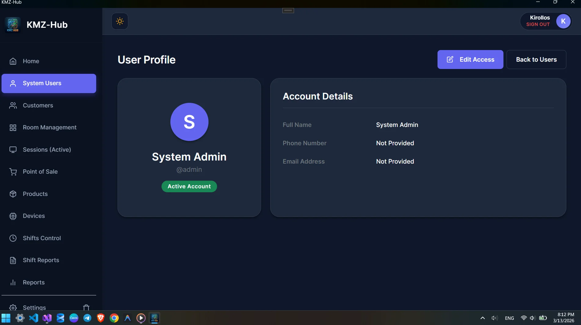 User Details